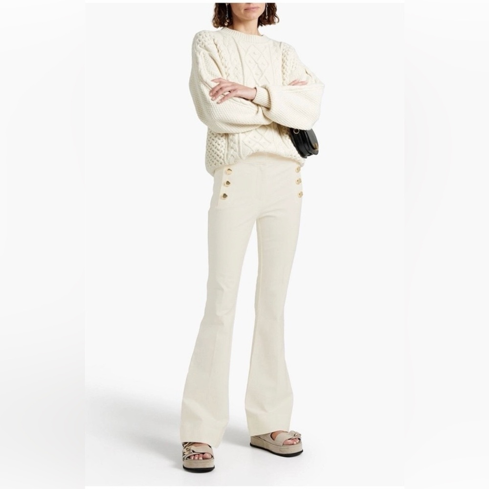 Derek Lam 10 Crosby Sailor-Button Flare Pants size 4